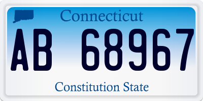 CT license plate AB68967