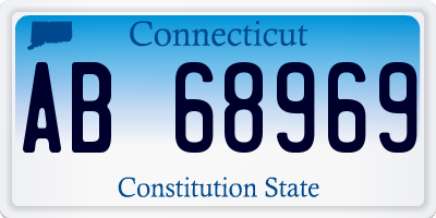 CT license plate AB68969