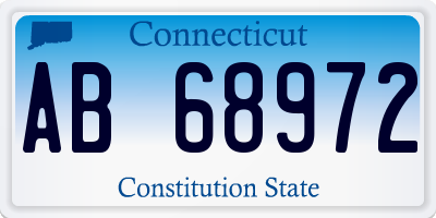 CT license plate AB68972
