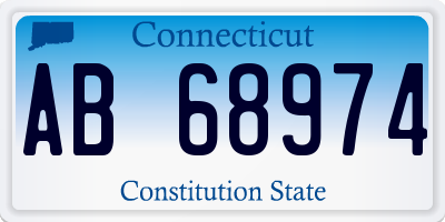 CT license plate AB68974