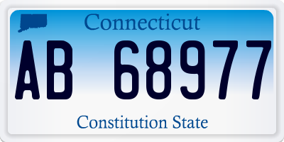 CT license plate AB68977