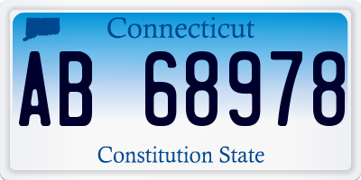 CT license plate AB68978
