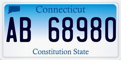 CT license plate AB68980