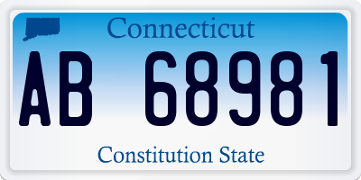 CT license plate AB68981