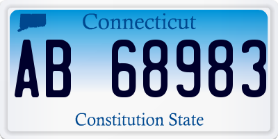 CT license plate AB68983