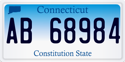 CT license plate AB68984