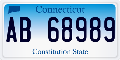 CT license plate AB68989