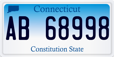 CT license plate AB68998