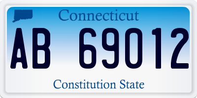 CT license plate AB69012