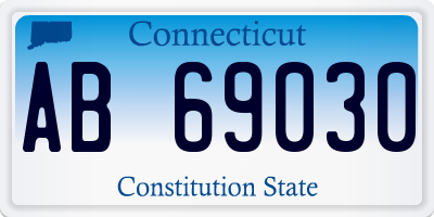 CT license plate AB69030