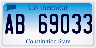 CT license plate AB69033