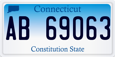 CT license plate AB69063