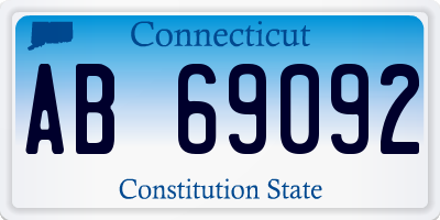 CT license plate AB69092