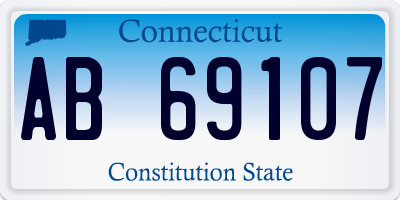 CT license plate AB69107