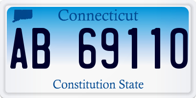CT license plate AB69110