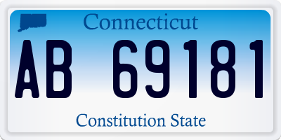 CT license plate AB69181
