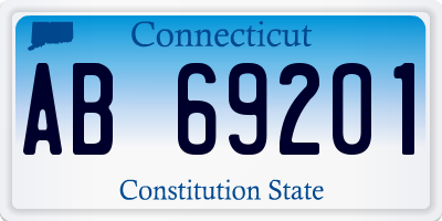 CT license plate AB69201