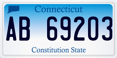 CT license plate AB69203