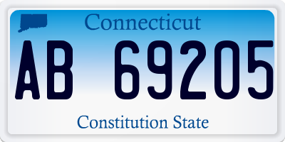 CT license plate AB69205