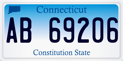CT license plate AB69206
