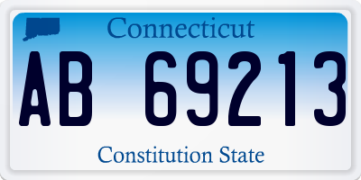 CT license plate AB69213