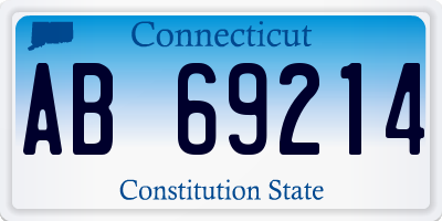 CT license plate AB69214