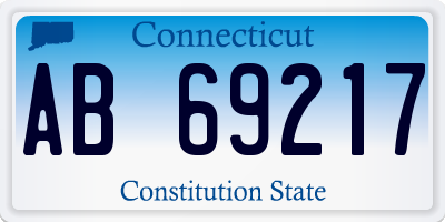 CT license plate AB69217