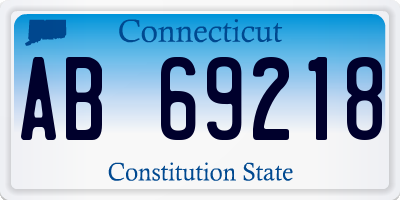 CT license plate AB69218