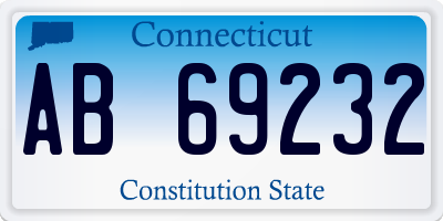 CT license plate AB69232