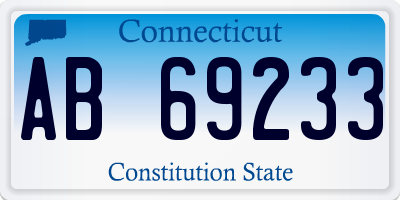 CT license plate AB69233