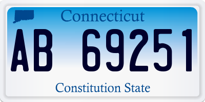 CT license plate AB69251