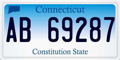 CT license plate AB69287