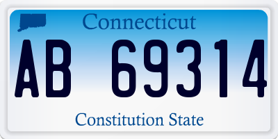 CT license plate AB69314
