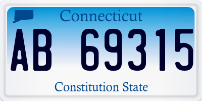 CT license plate AB69315