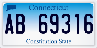 CT license plate AB69316