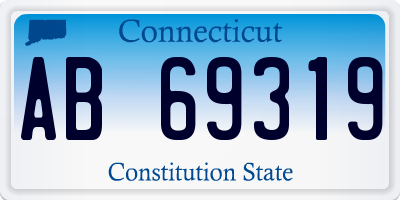 CT license plate AB69319