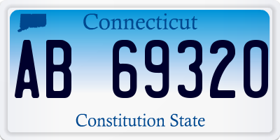 CT license plate AB69320