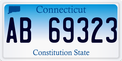 CT license plate AB69323