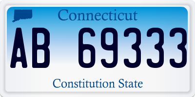 CT license plate AB69333