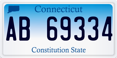 CT license plate AB69334