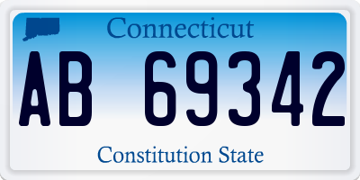 CT license plate AB69342