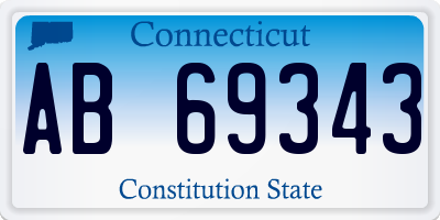 CT license plate AB69343