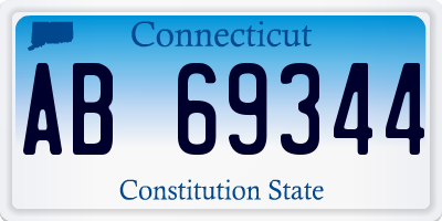 CT license plate AB69344