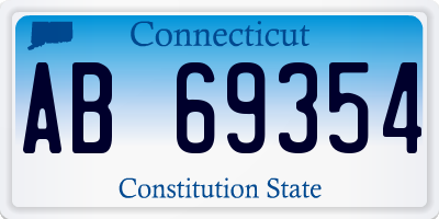 CT license plate AB69354