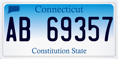 CT license plate AB69357