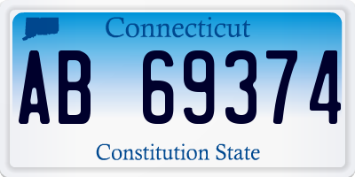 CT license plate AB69374