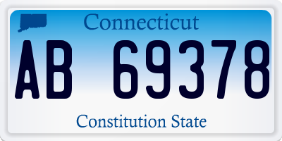 CT license plate AB69378