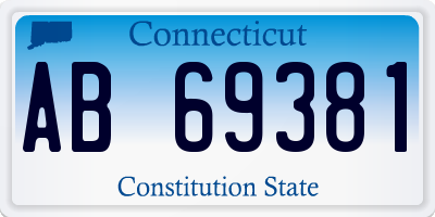 CT license plate AB69381