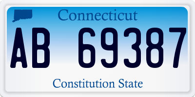 CT license plate AB69387