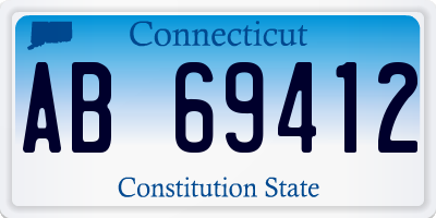CT license plate AB69412